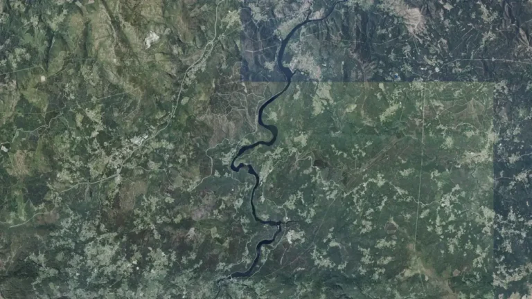 Vista aérea del embalse de A Frieira, en el Miño (Ourense)