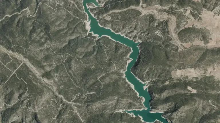 Vista aérea del embalse de Benagéber, en la provincia de Valencia