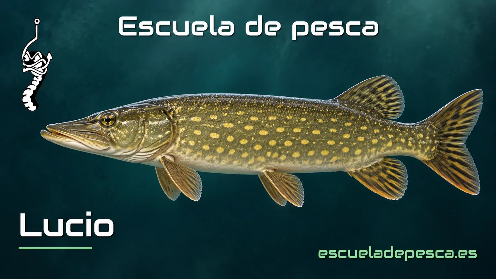 Ilustración de lucio — Escuela de Pesca