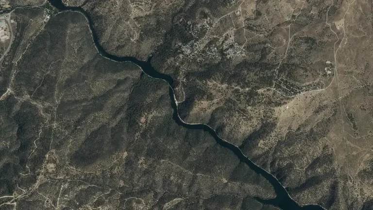 Vista aérea del embalse de Picadas, en la Comunidad de Madrid